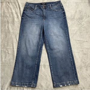 Judy Blue Jeans 15  32 Wide Leg Crop Stretch Distressed (6)